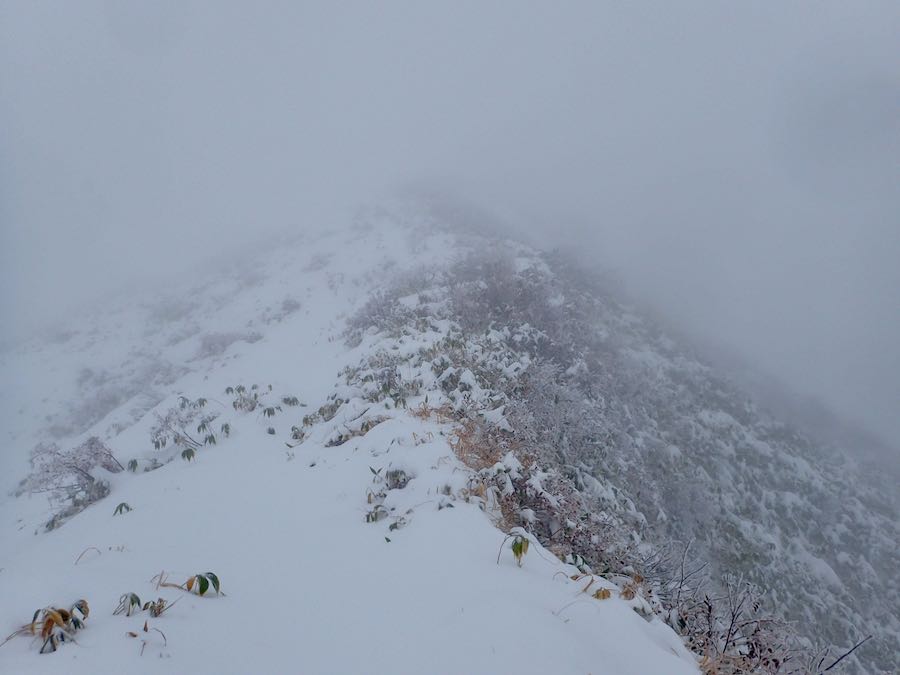 雪面がまだまだ続く